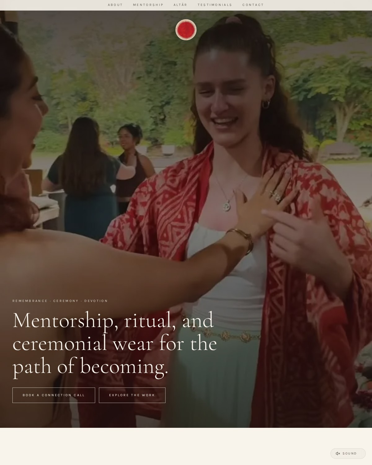 Paola Ucelo, Quiet, ritual-led official site for a facilitator working with circles and ceremony.