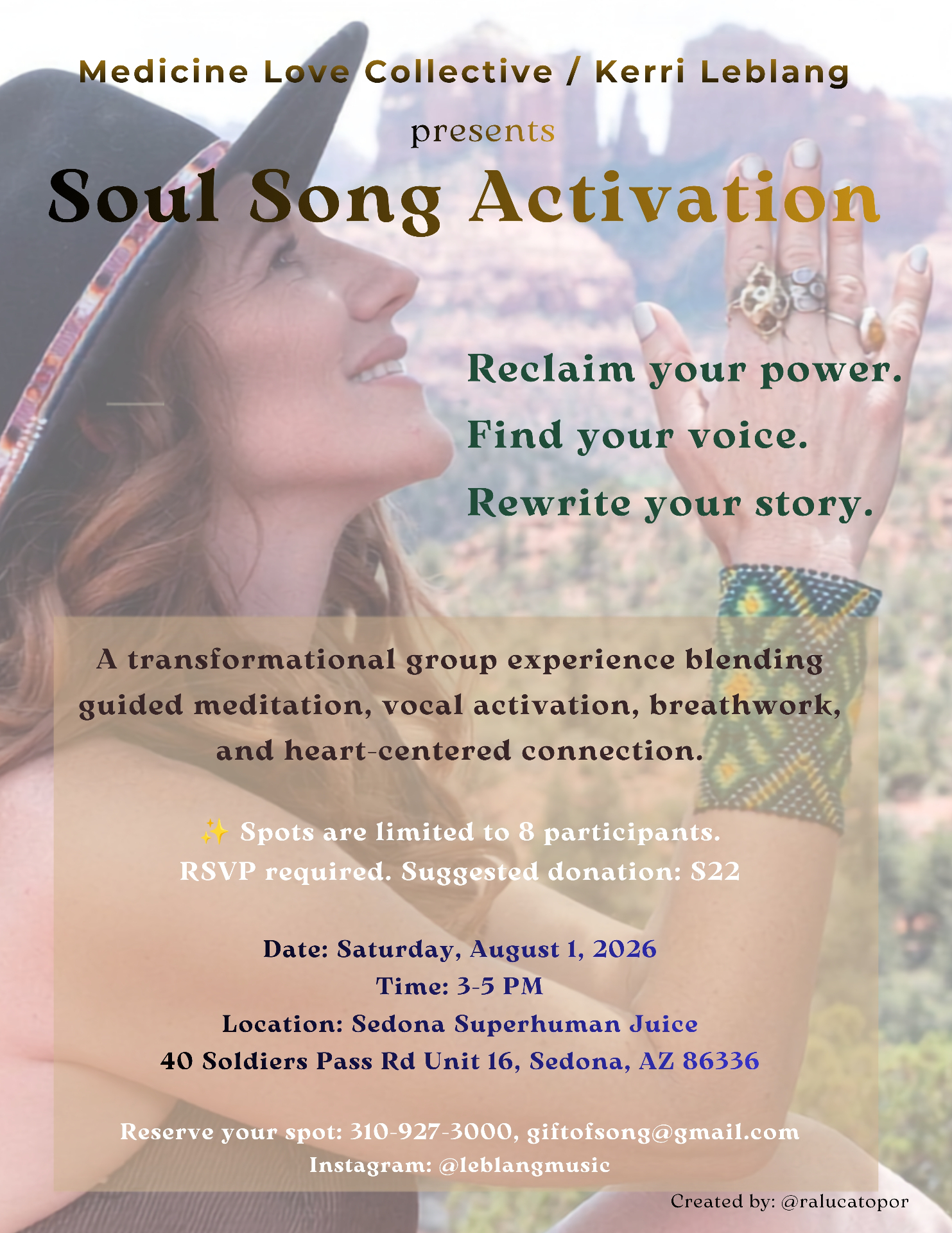 Soul Song Activation, Campaign identity for a Sedona-based transformational group experience.